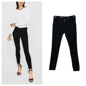 AG Adriano Goldschmied The Legging Ankle Super Skinny Velvet Black Size 26R